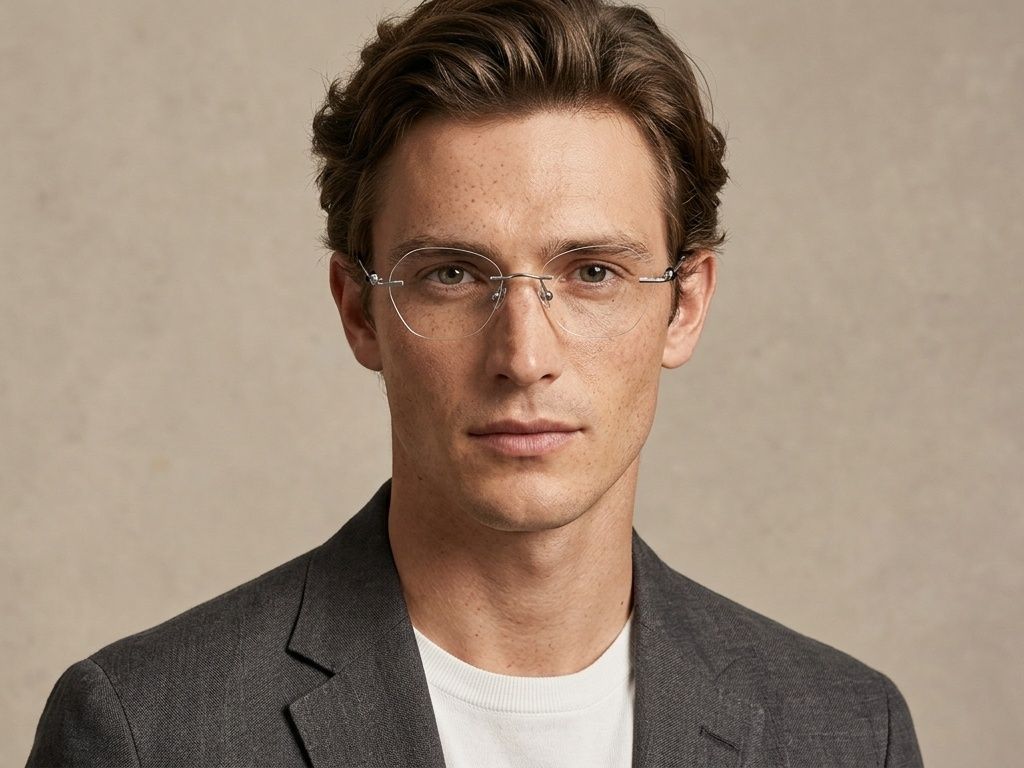 Invisible Silver Titanium Glasses #BS2012-1752