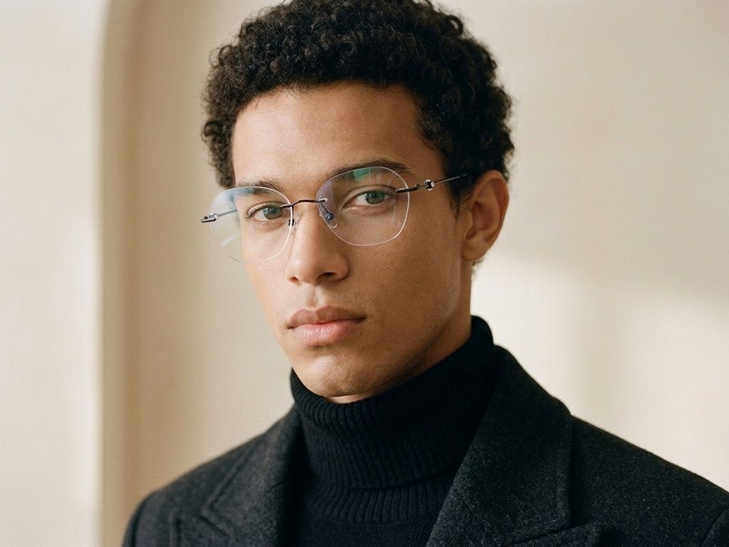 Gafas invisibles de titanio negro #BS2012-1753