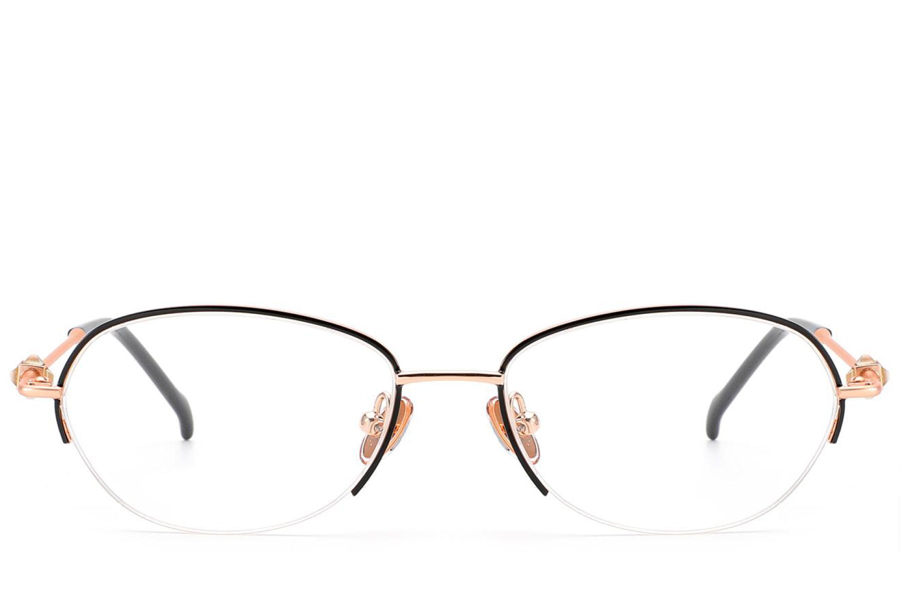 Gafas semi al aire de titanio negro #BS2012-1754