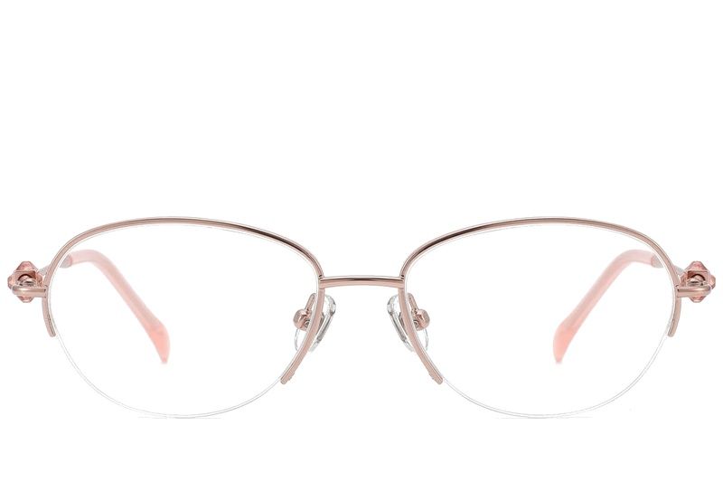 Halbrandlose rosa Titanbrille #BS2012-1755