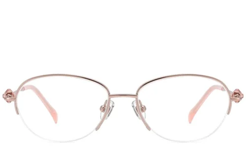 Lunettes semi-cerclées en titane rose #BS2012-1755