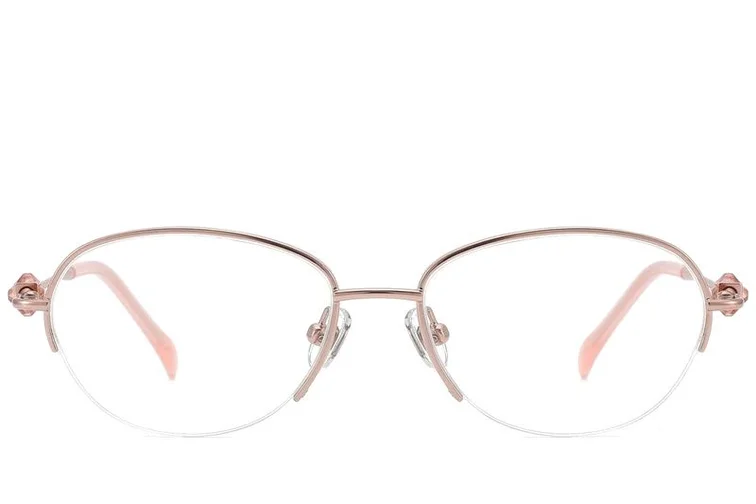 Halbrandlose rosa Titanbrille #BS2012-1755