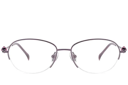 Lunettes semi-cerclées en titane violet #BS2012-1756