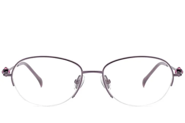 Semi-rimless Purple Titanium Glasses #BS2012-1756