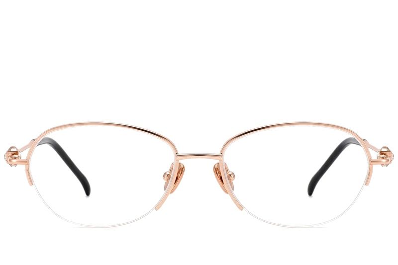 Halbrandlose rosa Titanbrille #BS2012-1757