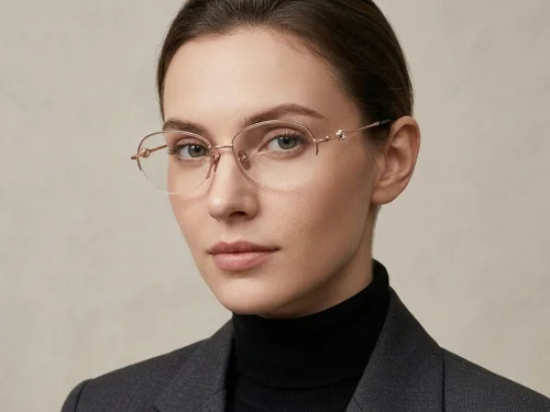 Lunettes semi-cerclées en titane rose #BS2012-1757