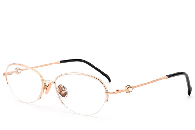 Halfomrande roze titanium bril #BS2012-1757