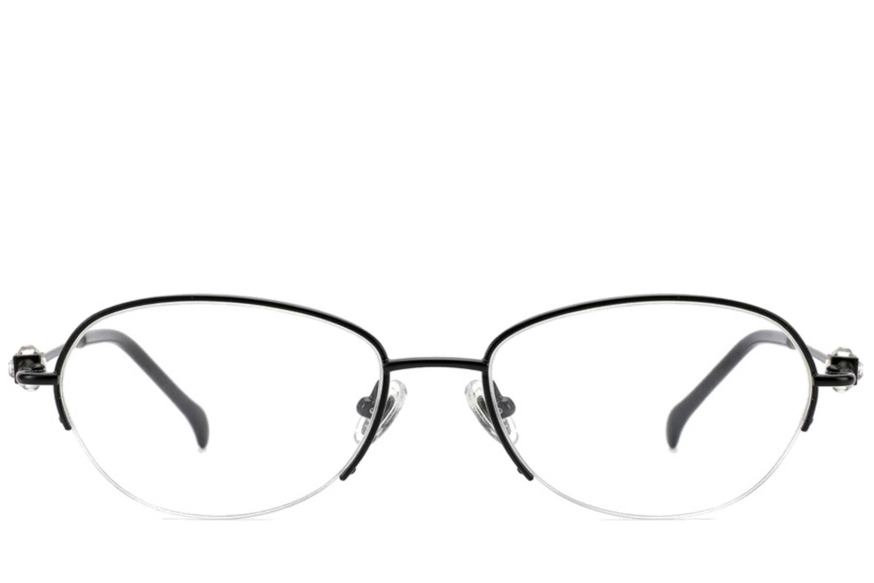 Gafas semi al aire de titanio negro #BS2012-1758