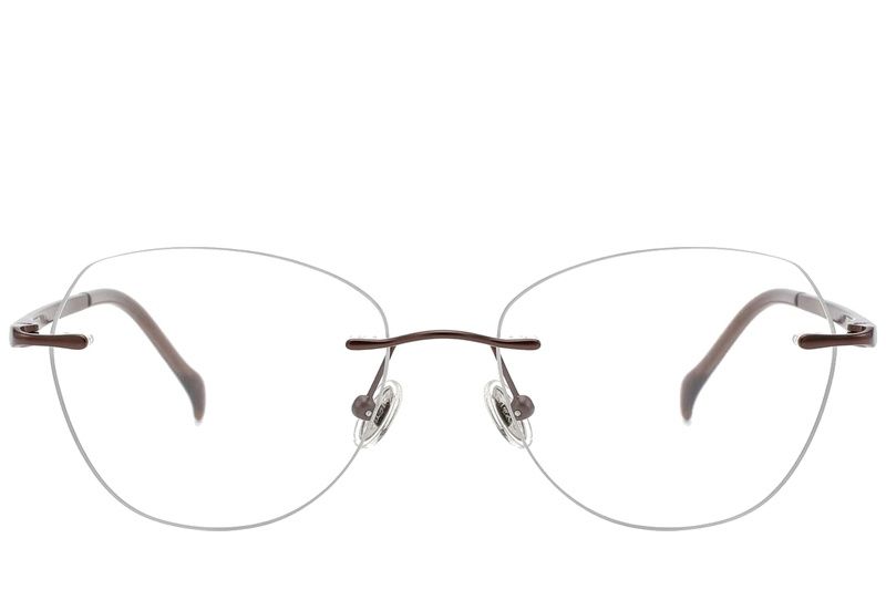 Invisible Brown Titanium Glasses #BS2012-1765