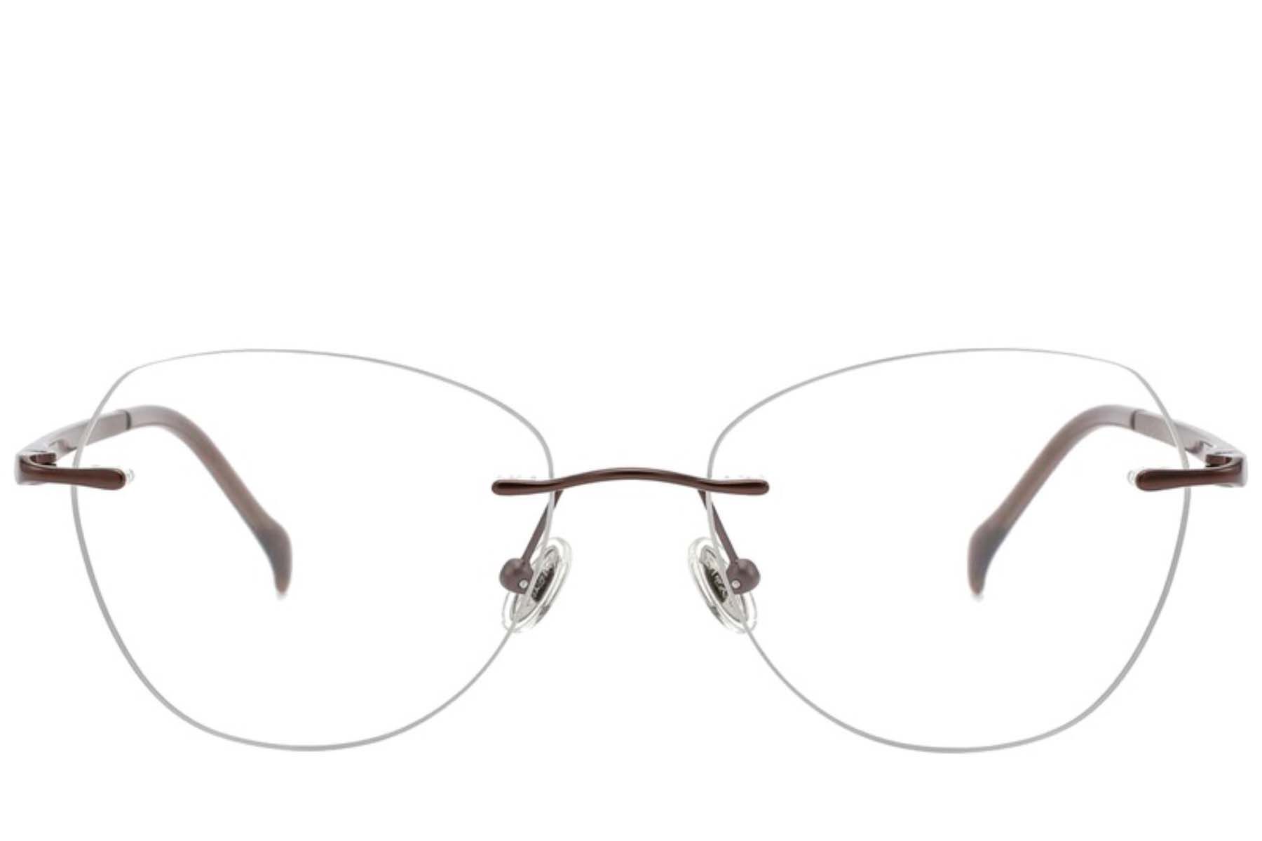 Invisible Brown Titanium Glasses #BS2012-1765