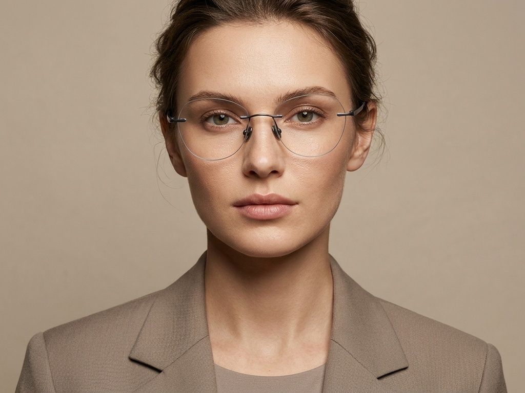 Invisible Grey Titanium Glasses #BS2012-1766