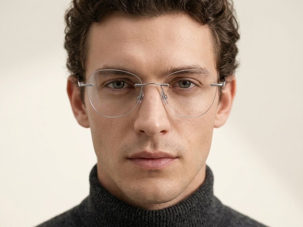 Invisible Silver Titanium Glasses #BS2012-1768