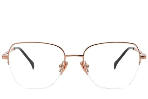 Lunettes semi-cerclées en titane rose #BS2012-1769