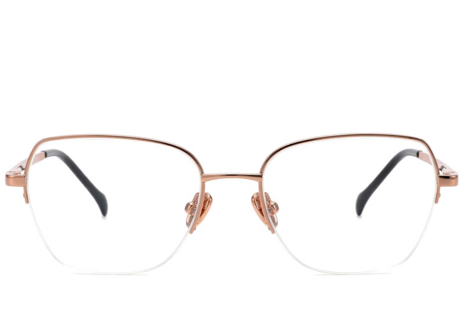 Semi-rimless Pink Titanium Glasses #BS2012-1769
