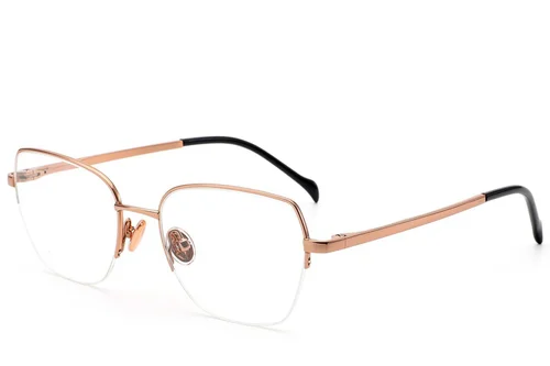 Lunettes semi-cerclées en titane rose #BS2012-1769
