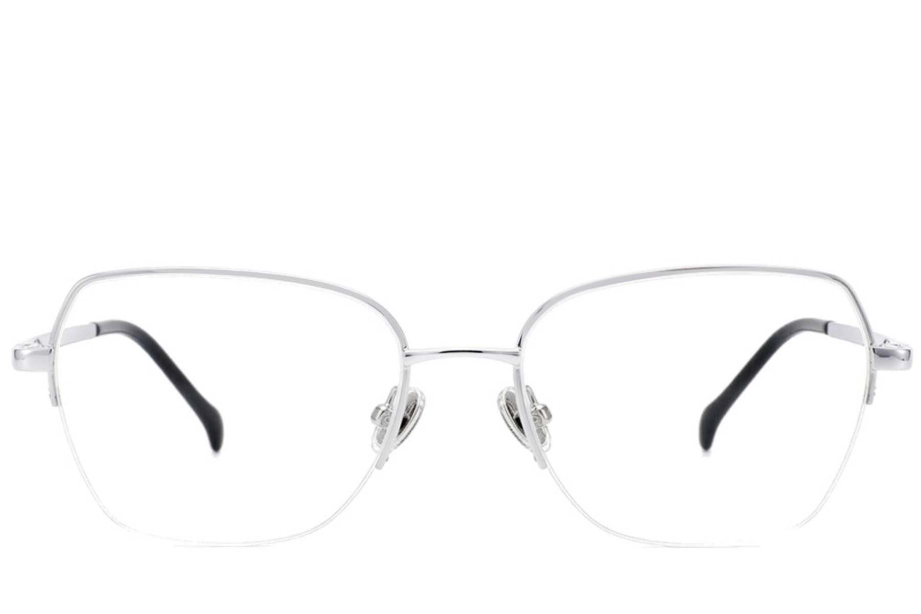 Gafas semi al aire de titanio plateado #BS2012-1770
