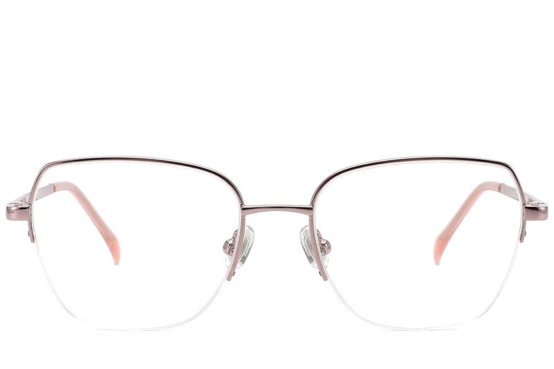 Halbrandlose rosa Titanbrille #BS2012-1771