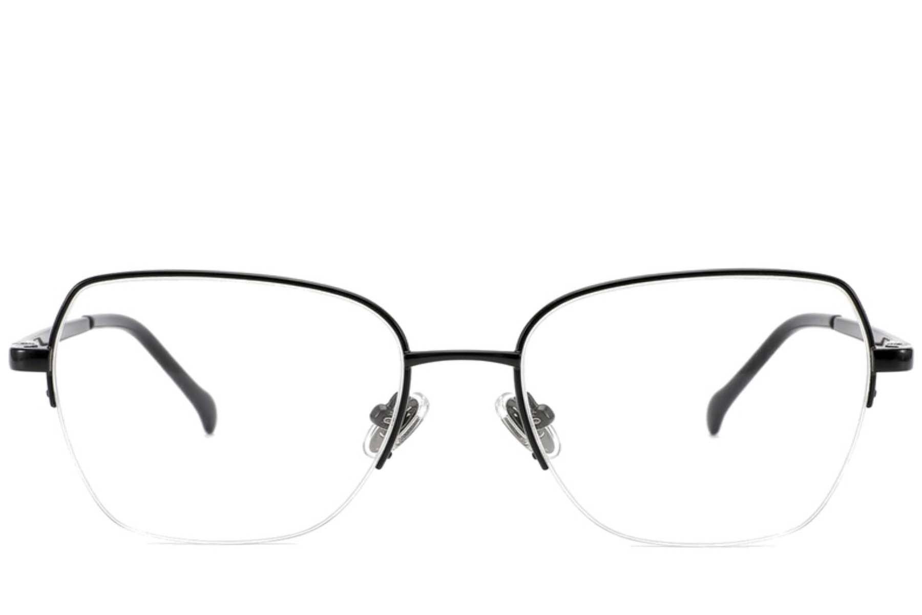 Semi-rimless Black Titanium Glasses #BS2012-1773
