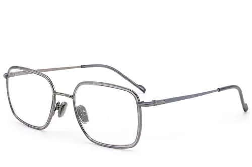 Lunettes rectangulaires en titane gris #BS2012-1775