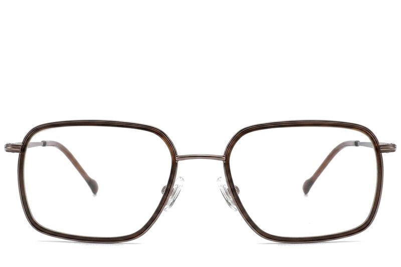Rectangular Brown Titanium Glasses #BS2012-1776