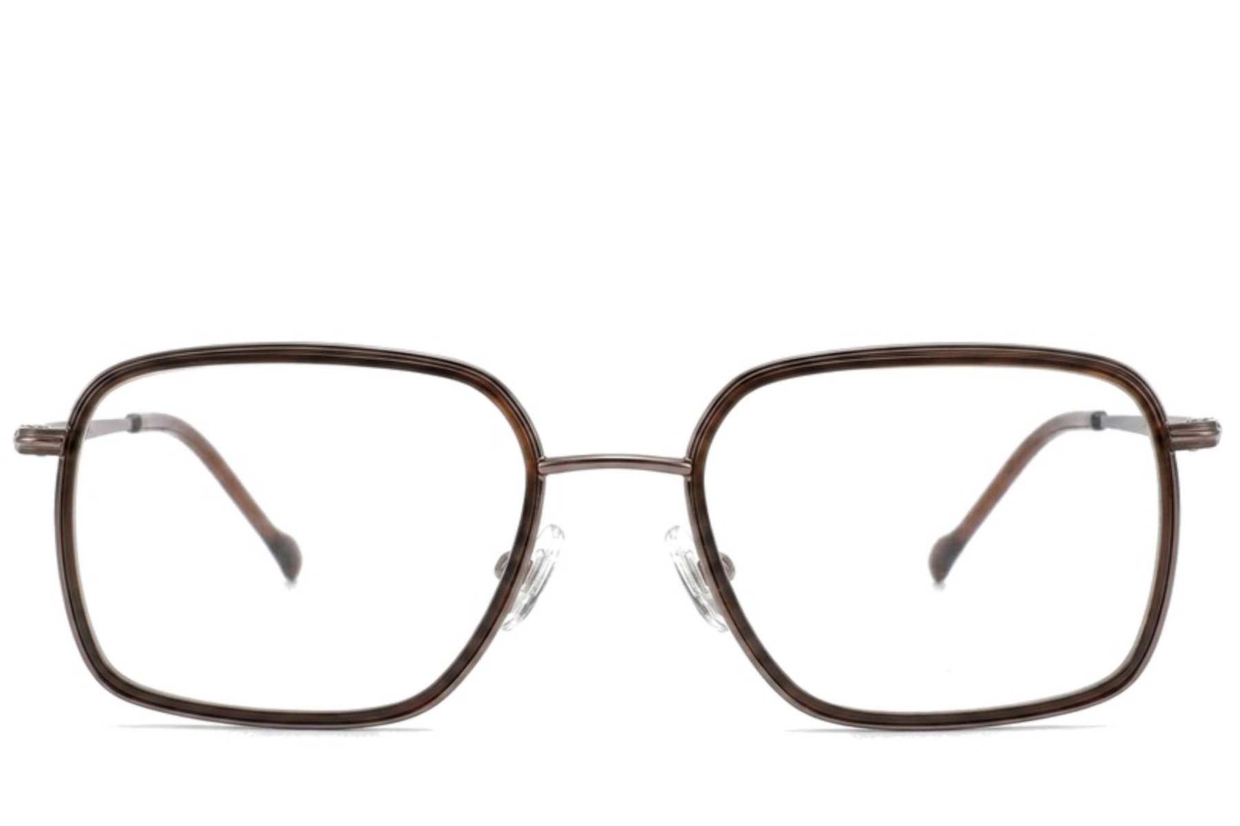 Rectangular Brown Titanium Glasses #BS2012-1776