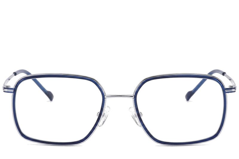 Gafas rectangulares de titanio azul #BS2012-1777