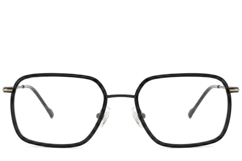 Gafas rectangulares de titanio negro #BS2012-1778