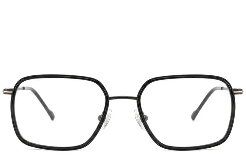 Lunettes rectangulaires en titane noir #BS2012-1778
