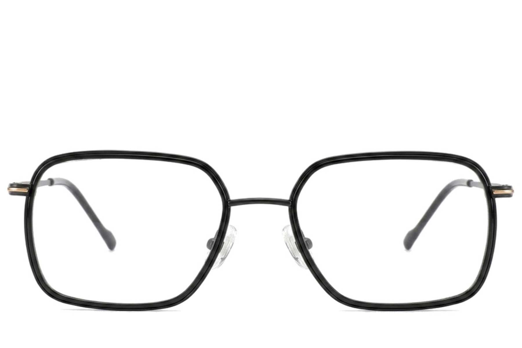Rectangular Black Titanium Glasses #BS2012-1778