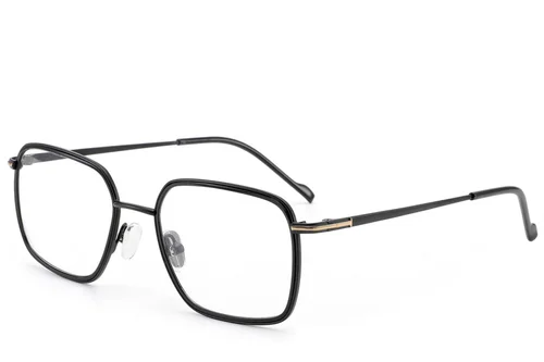 Lunettes rectangulaires en titane noir #BS2012-1778