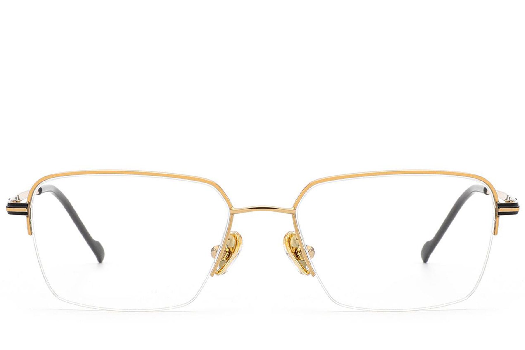 Semi-rimless Golden Titanium Glasses #BS2012-1779