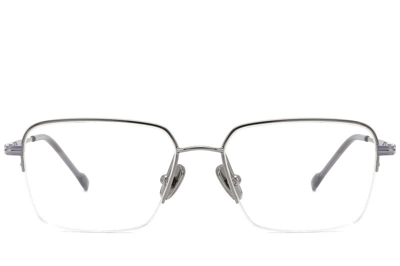 Halbrandlose graue Titanbrille #BS2012-1780