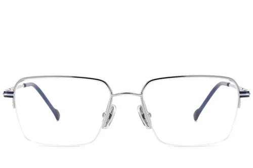 Lunettes semi-cerclées en titane argenté #BS2012-1782