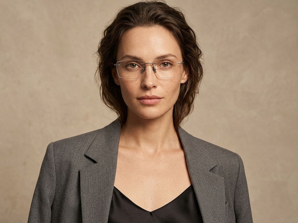 Gafas invisibles de titanio gris #BS2012-1785