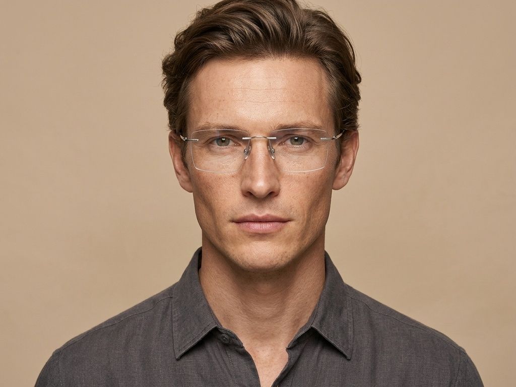 Gafas invisibles de titanio plateado #BS2012-1787
