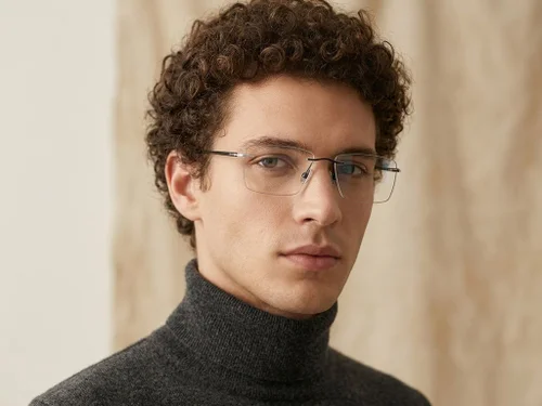 Lunettes invisibles en titane noir #BS2012-1788
