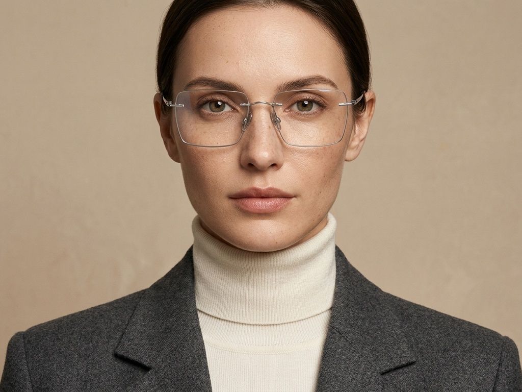 Gafas invisibles de titanio plateado #BS2012-1792