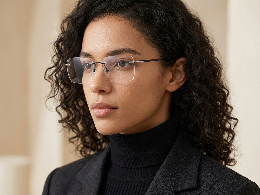 Gafas invisibles de titanio negro #BS2012-1793