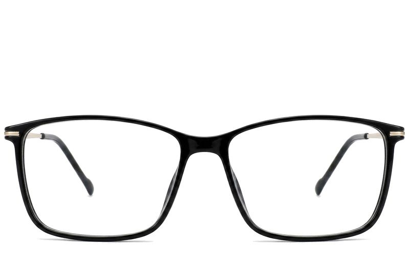 Gafas rectangulares de titanio negro #BS2012-1794