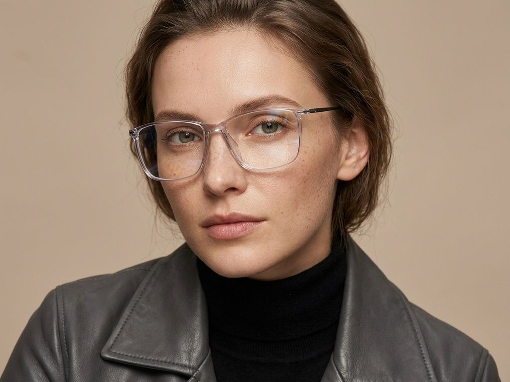 Gafas rectangulares de titanio gris #BS2012-1795