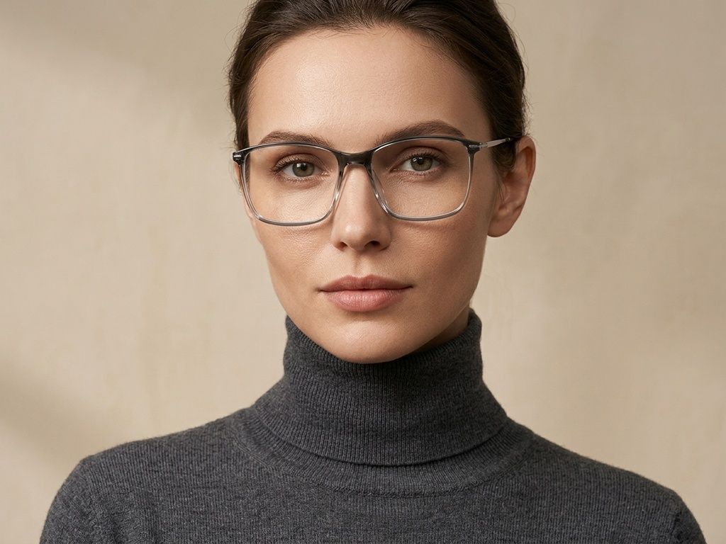 Rectangular Green Titanium Glasses #BS2012-1796