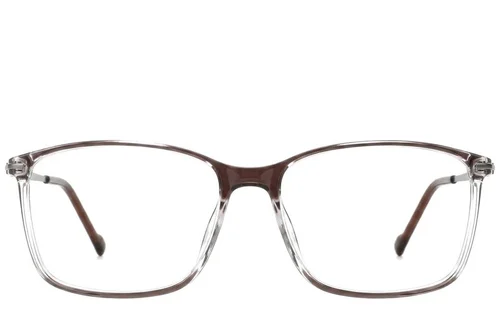 Lunettes rectangulaires en titane brun #BS2012-1797