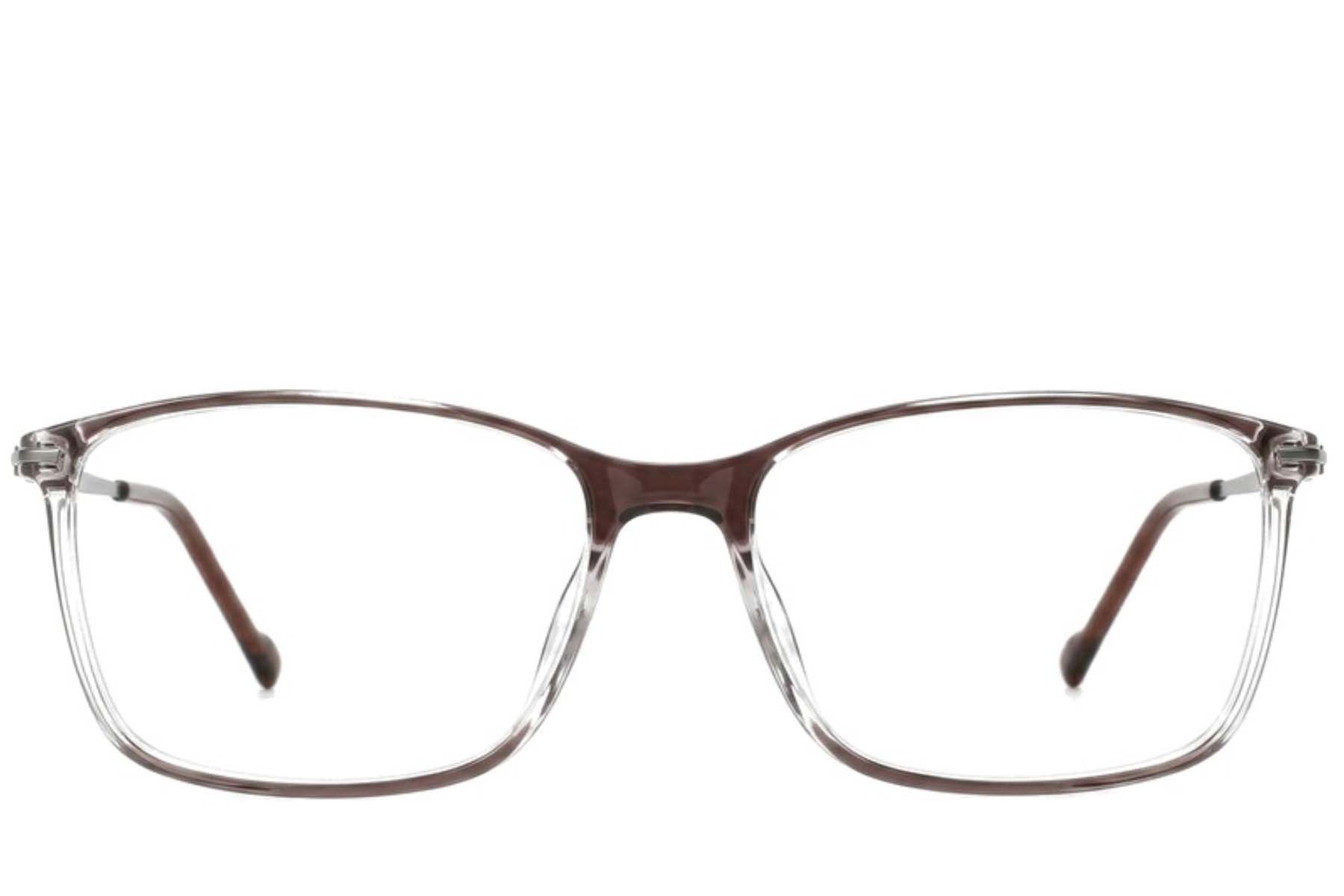 Gafas rectangulares de titanio marrón #BS2012-1797