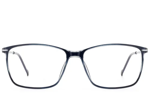 Lunettes rectangulaires en titane bleu #BS2012-1798