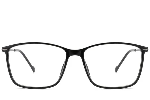 Lunettes rectangulaires en titane noir #BS2012-1799