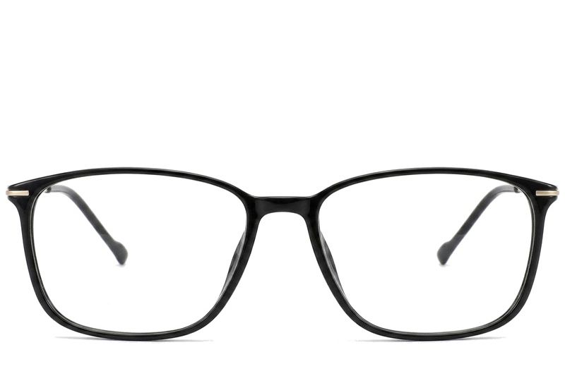 Rectangular Black Titanium Glasses #BS2012-1800