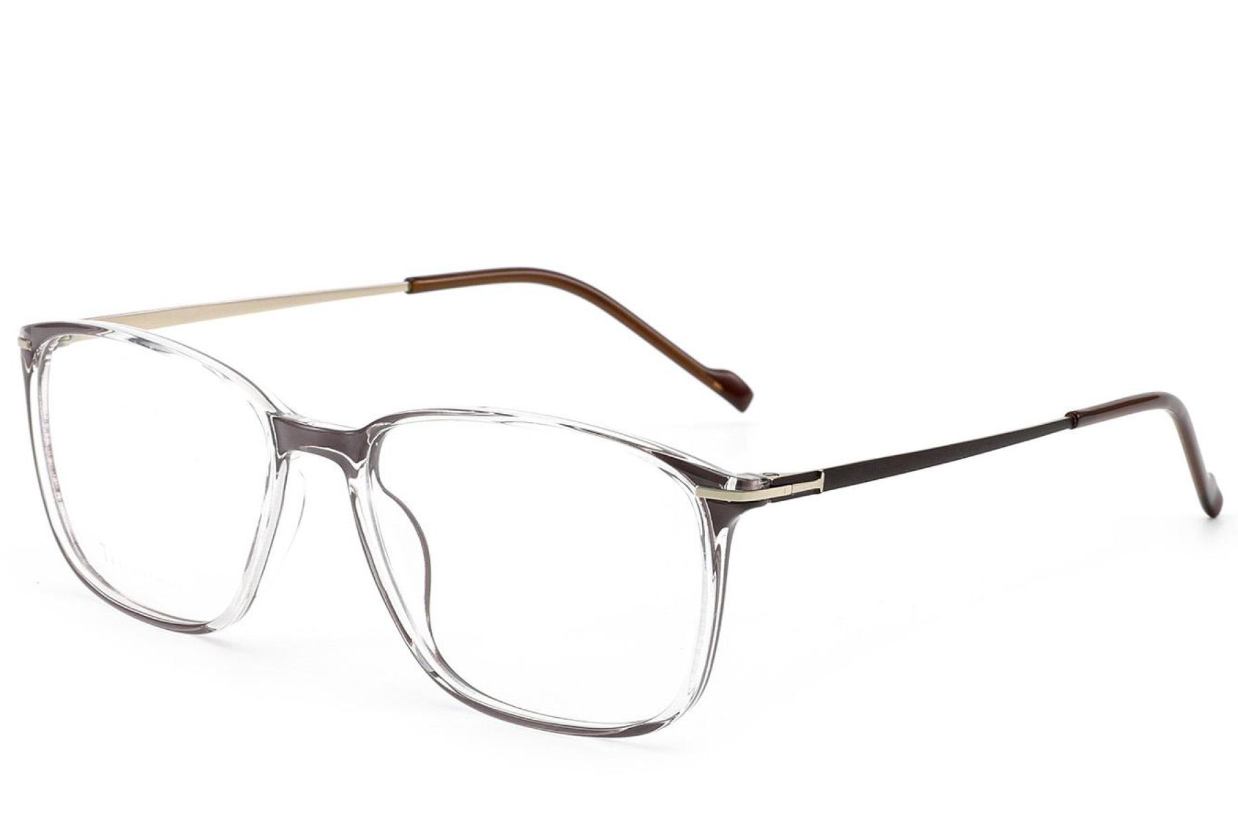 Rectangular Brown Titanium Glasses #BS2012-1802