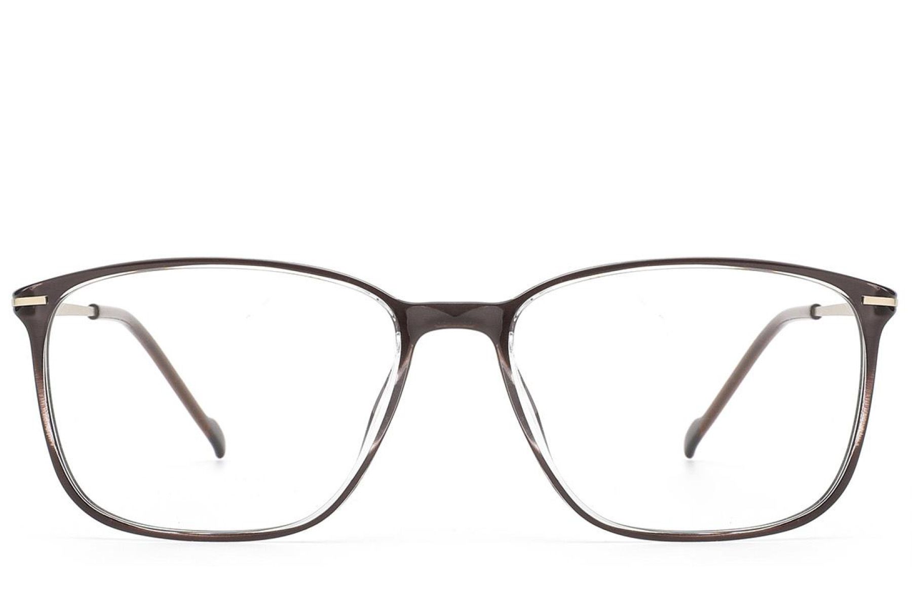 Rectangular Brown Titanium Glasses #BS2012-1802