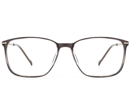 Lunettes rectangulaires en titane brun #BS2012-1802