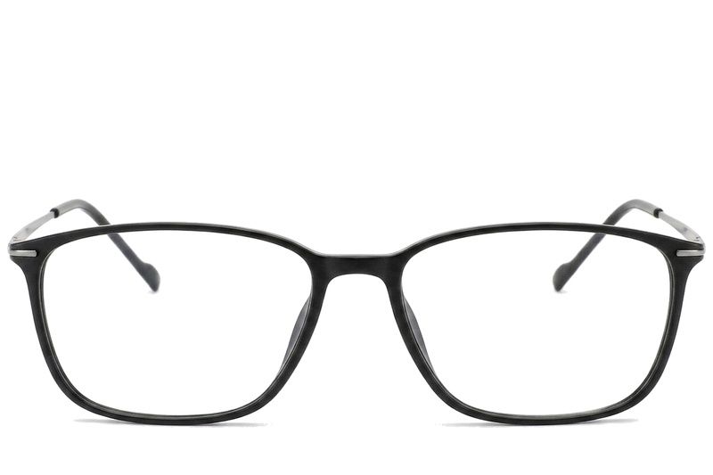 Rectangular Black Titanium Glasses #BS2012-1805